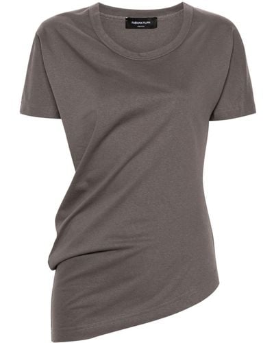 Fabiana Filippi Asymmetric Cotton T-shirt - Grey