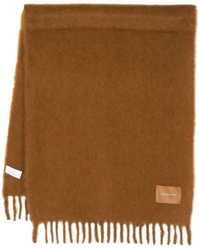 Rejina Pyo Blanket Logo-patch Fringed Scarf - Brown