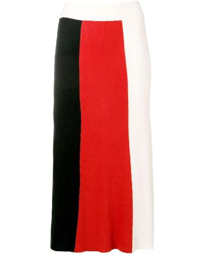 Cashmere In Love Colour Block Knitted Skirt - Black
