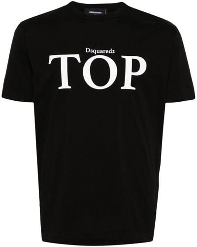 DSquared² Top-print cotton T-shirt - Noir