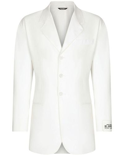 Dolce & Gabbana Cotton Gabardine Blazer - White