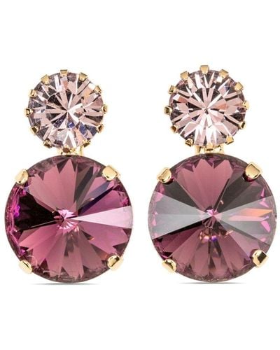 Jennifer Behr Myrla Crystal Stud Earrings - Pink