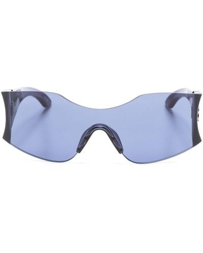Balenciaga Zonnebril Met Masker Montuur - Blauw