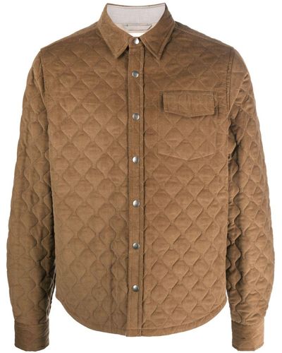 Tintoria Mattei 954 Quilted Cotton Shirt Jacket - Brown