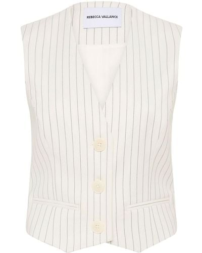 Rebecca Vallance Cedric Pinstripe-pattern Waistcoat - White