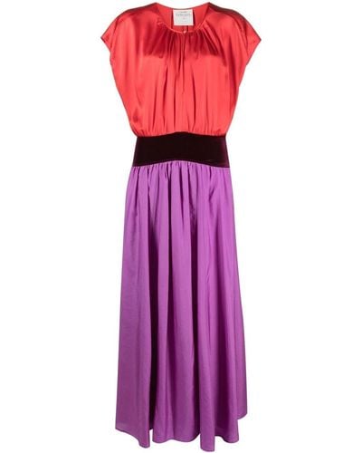 Forte Forte Colour-block Silk Maxi Dress - Purple