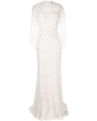 Jenny Packham Hedda Sequin-embellished Tulle Gown - White