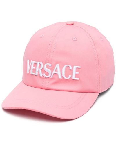 Versace Embroidered-logo Cotton Cap - Pink