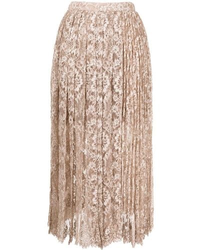 Ermanno Scervino Floral-lace Pleated Skirts - Multicolor