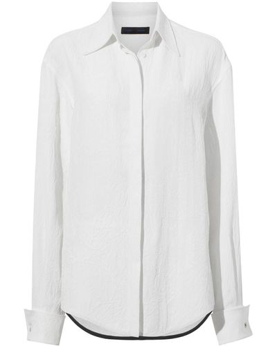 Proenza Schouler Crushed Matte Satin Shirt - White