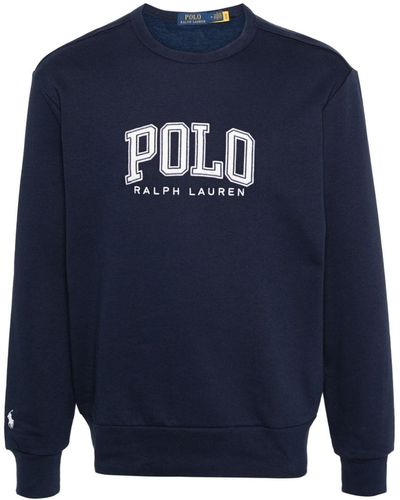 Polo Ralph Lauren Sweat en coton mélangé à logo brodé - Bleu