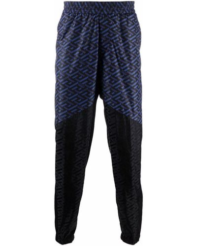 Versace Jogginghose mit Logo-Print - Blau