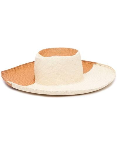 Gladys Tamez Millinery Two-tone Fedora Hat - White