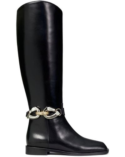 Tory Burch Jessa Chain-link Detailing Boots - Black