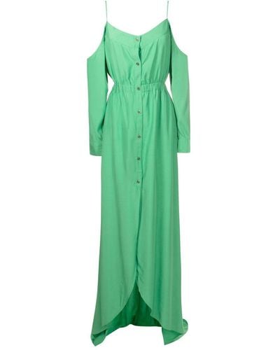 Amir Slama Cold-shoulder Floor Length Dress - Green