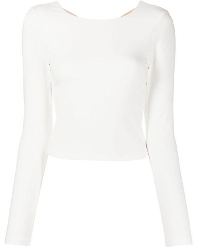 The Upside Racquet Tahnee Long-sleeve Crop Top - White
