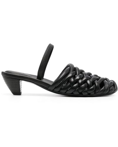 Marsèll Interwoven-strap 55mm Leather Sandals - Black