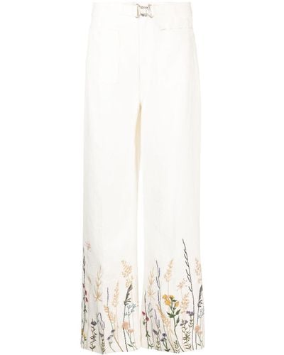 Polo Ralph Lauren Pantalones anchos con dobladillo floral - Blanco