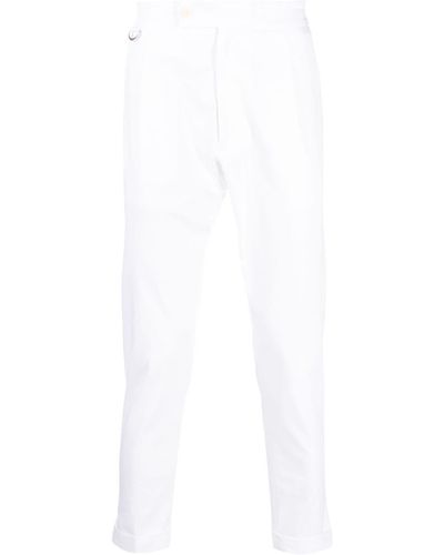 Low Brand Pleat-detail Cotton Chinos - White