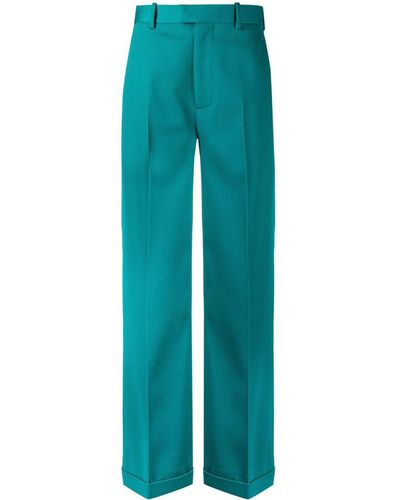 Bottega Veneta Turquoise Wool Pants - Green