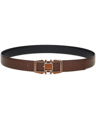 Ferragamo Gancini Leather Belt - Brown