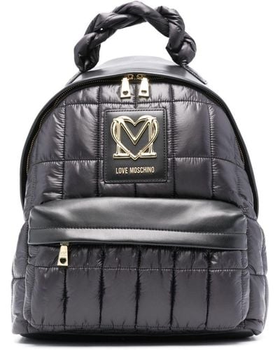 Love Moschino Logo-plaque Padded Backpack - Black