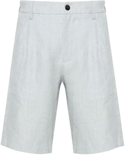 Eleventy Buttoned Linen Shorts - Grey