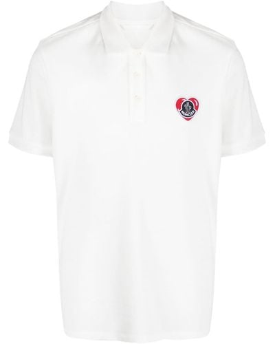 Moncler Poloshirt Met Geborduurd Logo - Wit