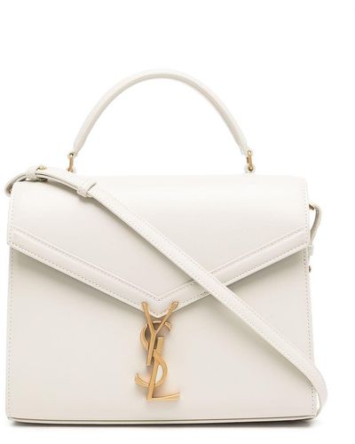 Saint Laurent Cassandra Leather Shoulder Bag - White