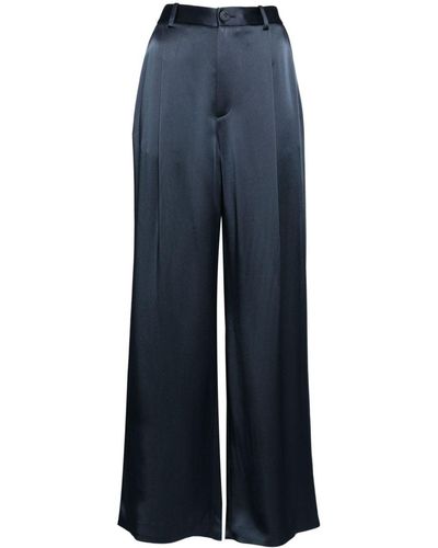 LAPOINTE Tailored satin trousers - Azul