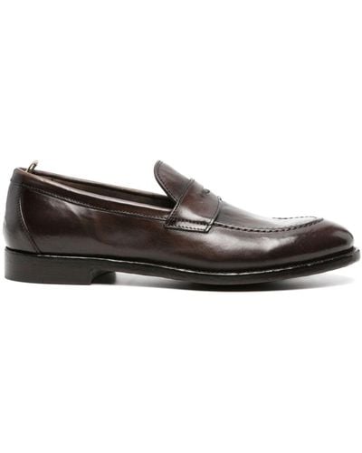 Officine Creative Tulane 003 Leather Penny Loafers - Brown