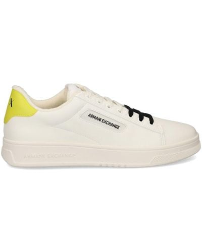 Armani Exchange Double-coloured laces leather sneakers - Weiß
