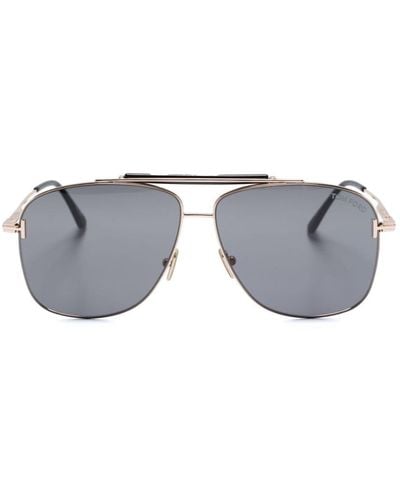 Tom Ford Pilot-frame Tinted Sunglasses - Grey