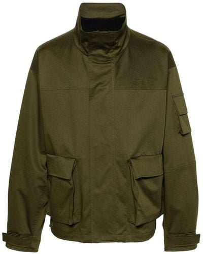 MSGM Logo-embroidered Cargo Jacket - Green