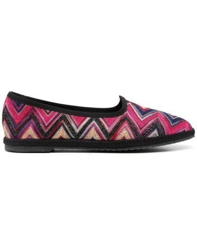 Missoni Zigzag-woven Ballerina Shoes - Red