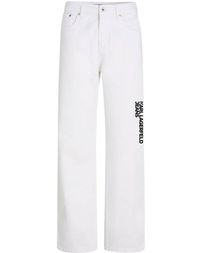Karl Lagerfeld Straight-Leg-Jeans mit Logo-Print - Weiß