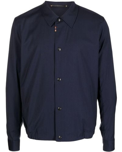 Paul Smith Button-down Bomber Jacket - Blue