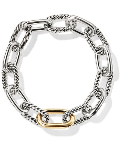 David Yurman 18kt Yellow Gold And Sterling Silver Dy Madison Chain Bracelet - Multicolor