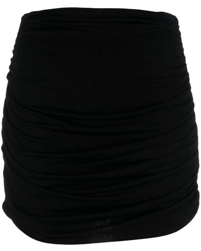 Tory Burch Minifalda fruncida con cintura alta - Negro