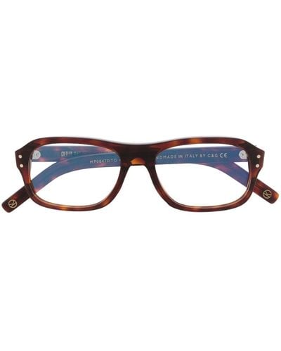 Cutler and Gross Gafas con montura rectangular y efecto carey - Azul