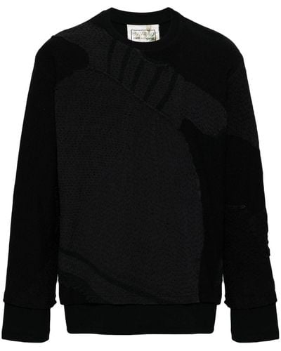 By Walid Paneled Cotton Sweatshirt - Black