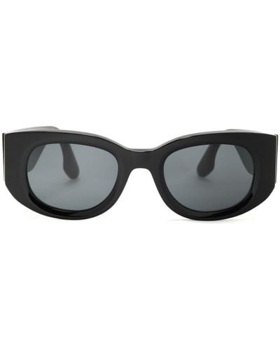 Victoria Beckham Tinted-lenses Oval-frame Sunglasses - Black