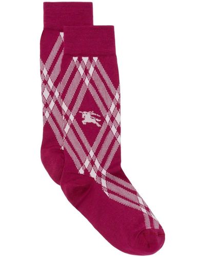 Burberry Equestrian Knight Cotton-blend Socks - Pink