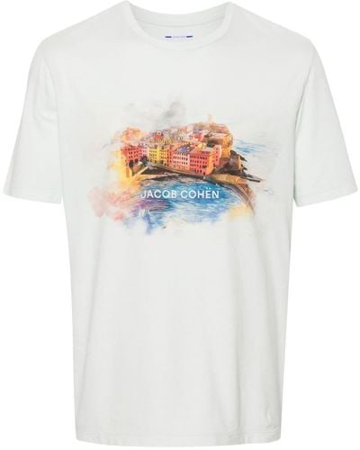 Jacob Cohen T-shirt Met Print - Wit