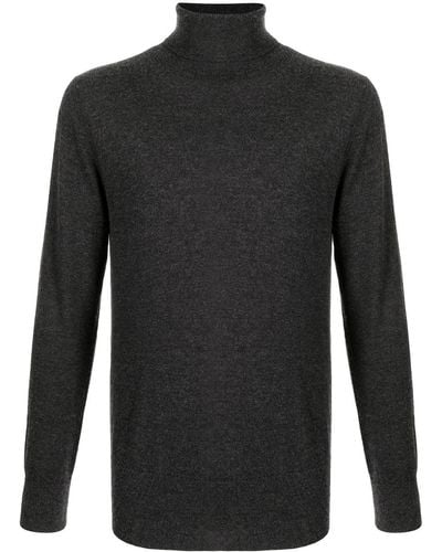 N.Peal Cashmere Fine Knit Roll Neck Sweater - Gray