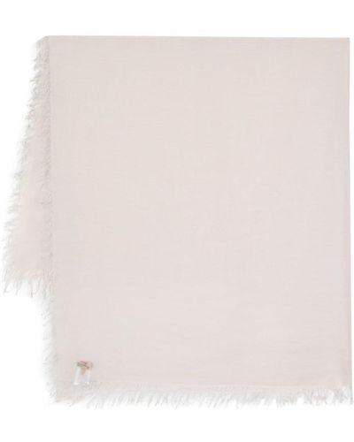 Faliero Sarti Fringed-edge cashmere-blend scarf - Weiß