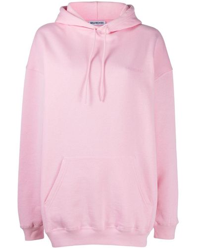 Balenciaga Hoodie Verfraaid Met Logo - Roze