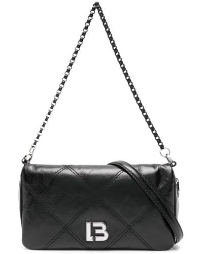 Bimba Y Lola Small Logo-plaque Leather Crossbody Bag - Black