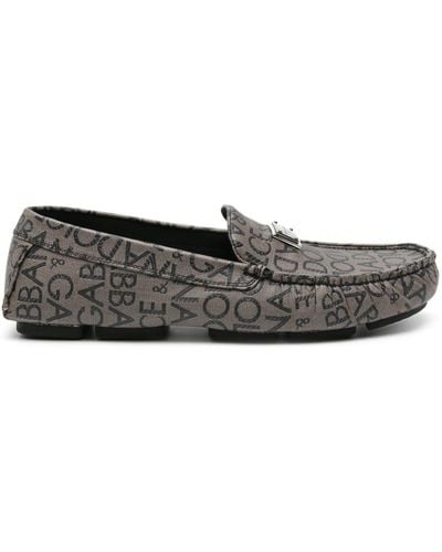 Dolce & Gabbana Loafers Met Logoplakkaat - Grijs