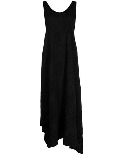 Forme D'expression Asymmetric Scoop-neck Midi Dress - Black